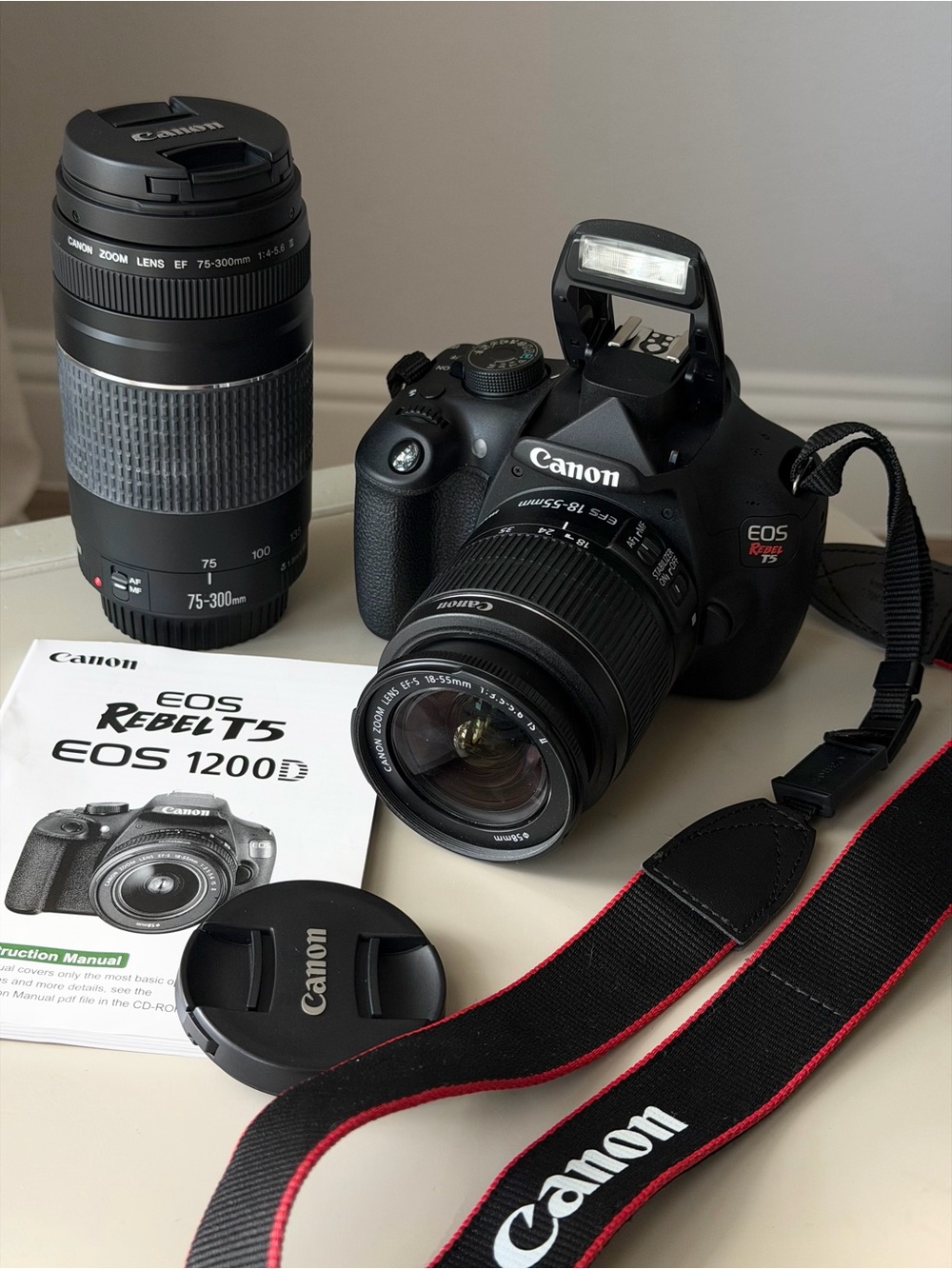 Canon EOS Rebel T5 DSLR Camera Bundle + 2 Lenses